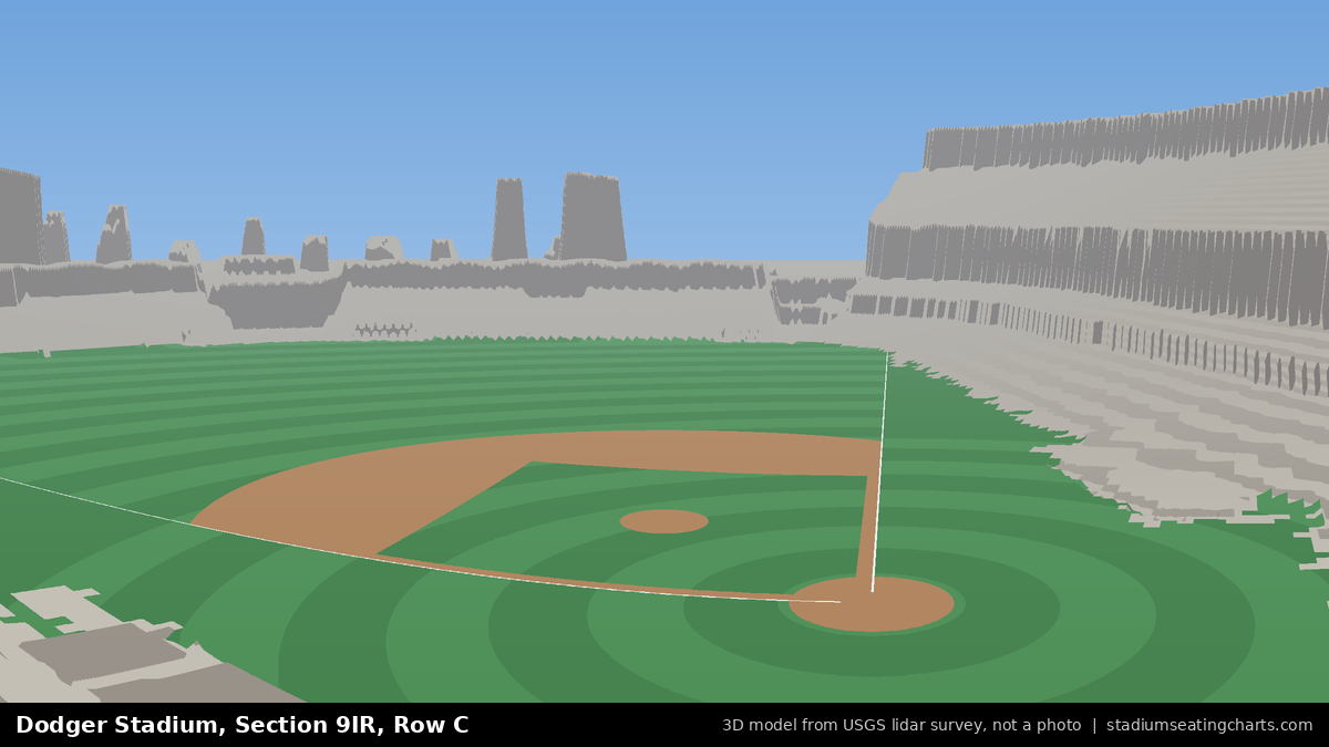 View from Dodger Stadium Section 9IR, Row C, looking toward the pitcher's mound