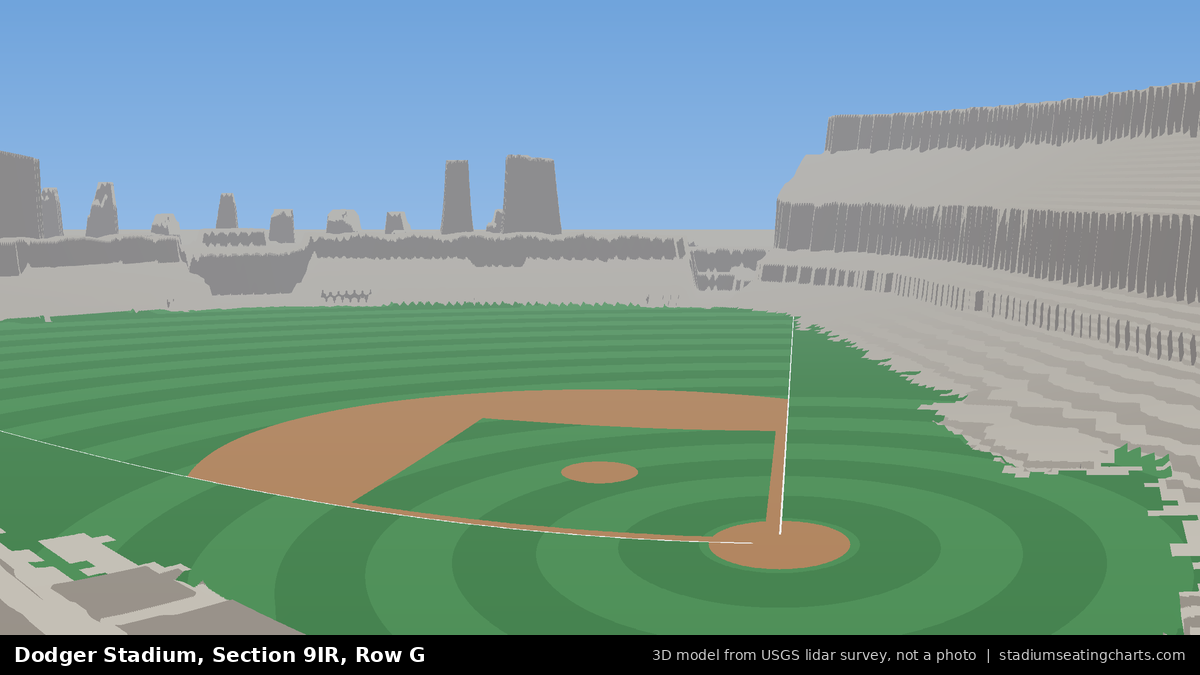 View from Dodger Stadium Section 9IR, Row G, looking toward the pitcher's mound