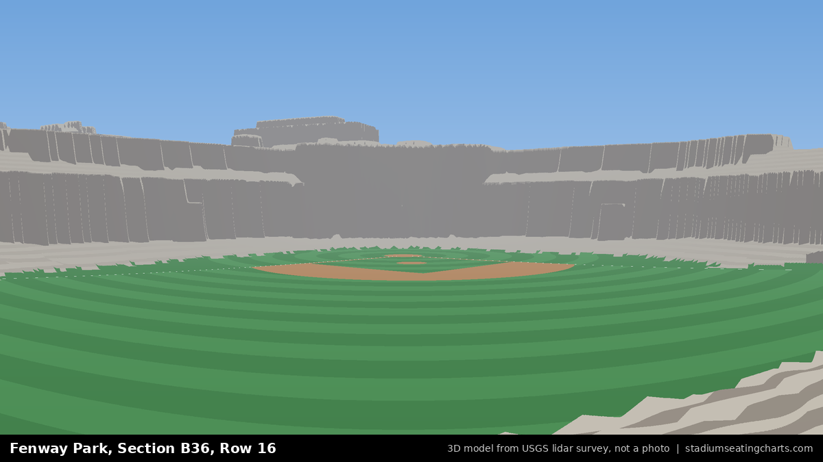 View from Fenway Park Bleacher 36, Row 16, looking toward the pitcher's mound
