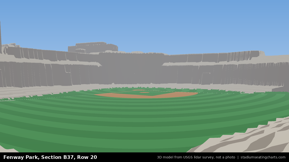 View from Fenway Park Bleacher 37, Row 20, looking toward the pitcher's mound