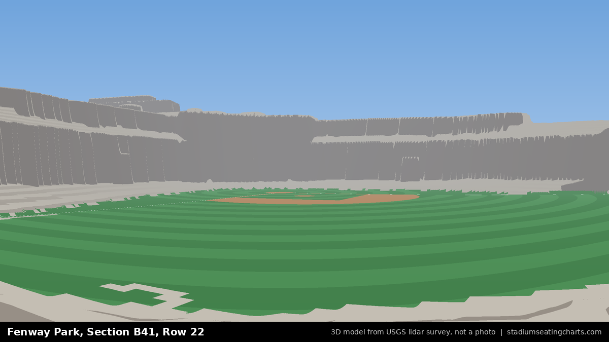 View from Fenway Park Bleacher 41, Row 22, looking toward the pitcher's mound