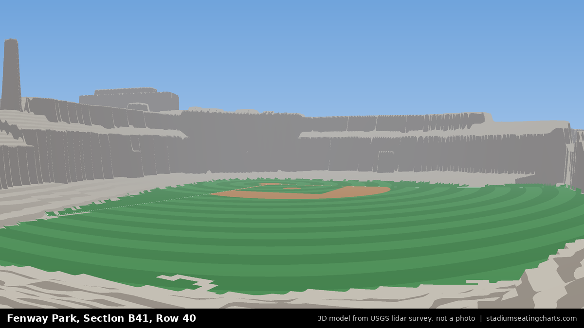View from Fenway Park Bleacher 41, Row 40, looking toward the pitcher's mound