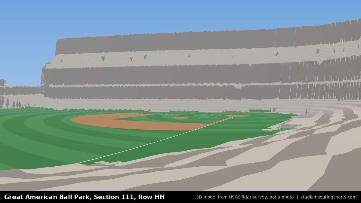 View from Great American Ball Park Section 111, Row HH, looking toward the pitcher's mound
