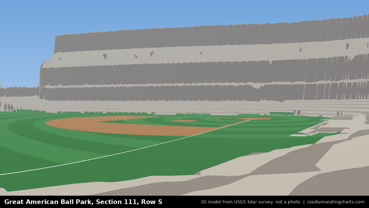 View from Great American Ball Park Section 111, Row S, looking toward the pitcher's mound