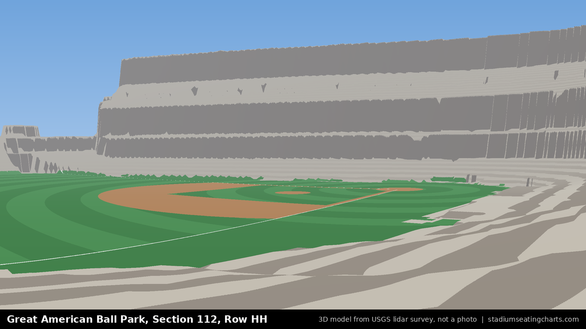 View from Great American Ball Park Section 112, Row HH, looking toward the pitcher's mound