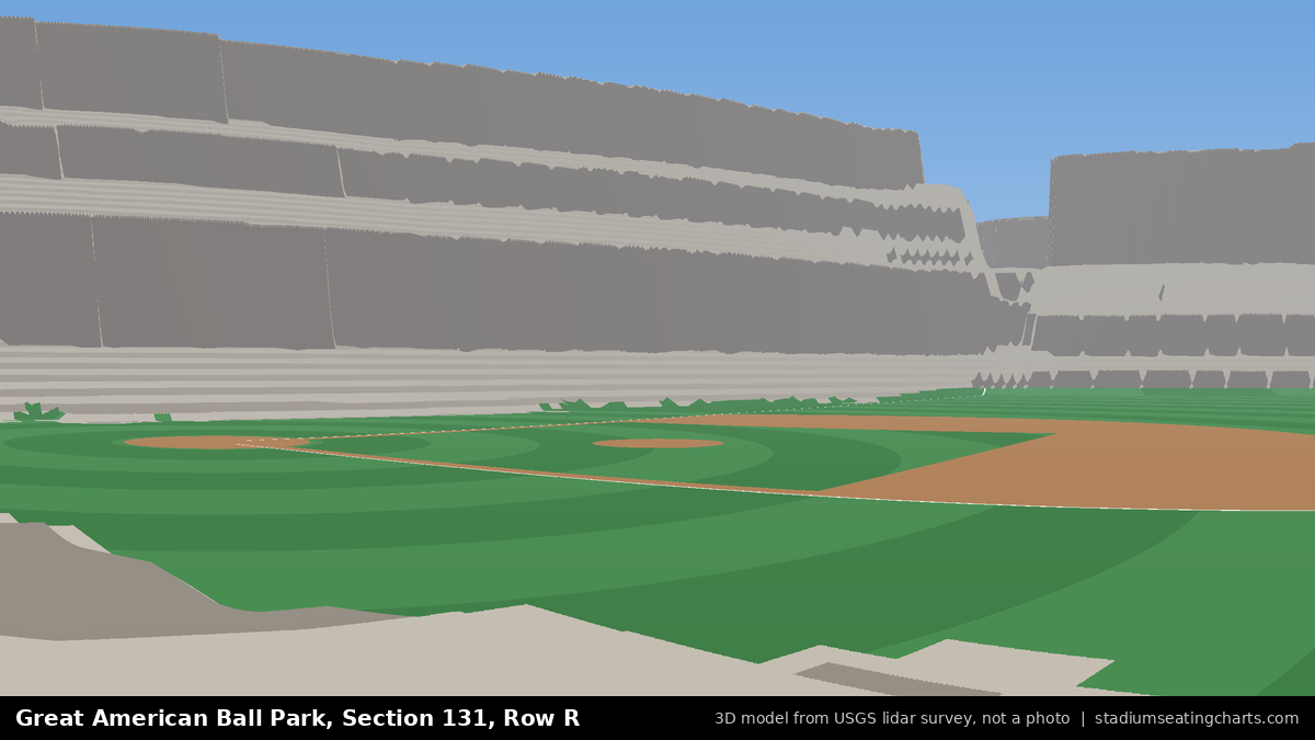 View from Great American Ball Park Section 131, Row R, looking toward the pitcher's mound