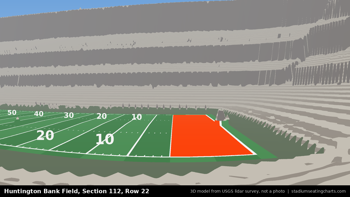 View from Huntington Bank Field Section 112, Row 22, looking toward the field