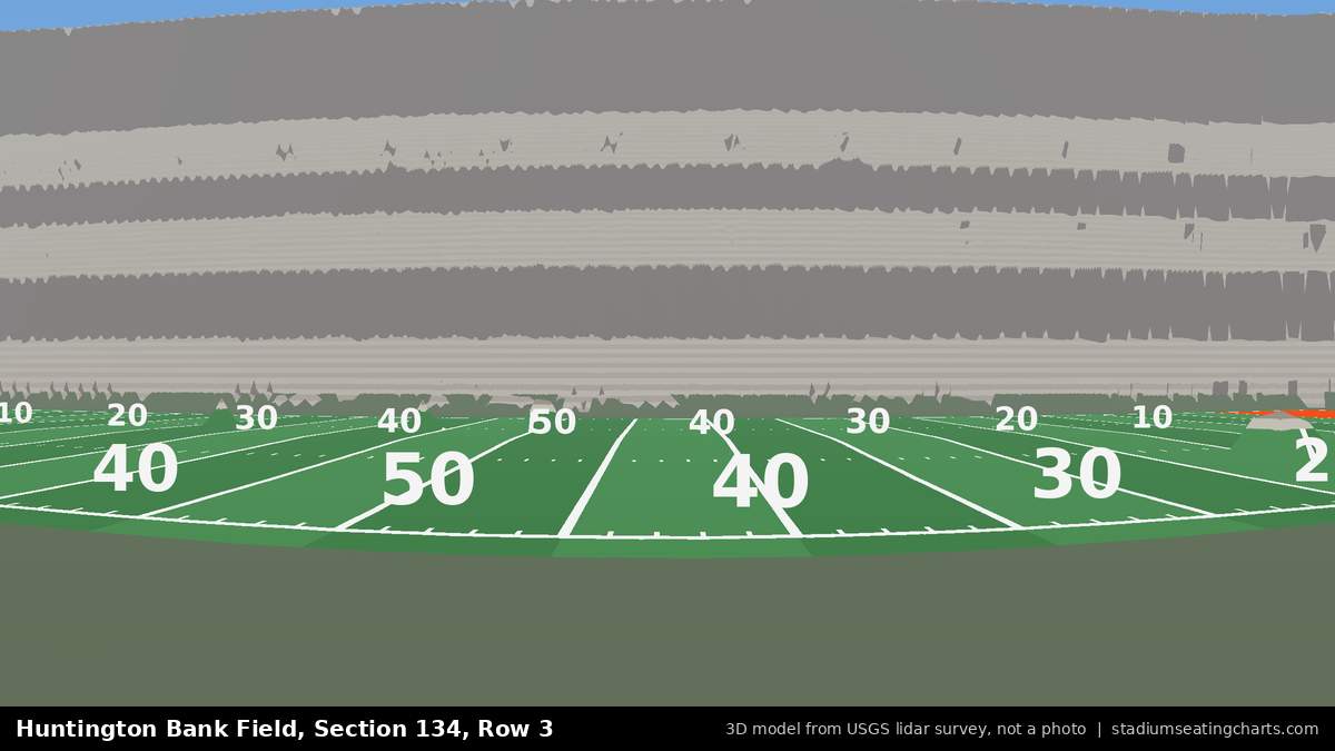 View from Huntington Bank Field Section 134, Row 3, looking toward the field