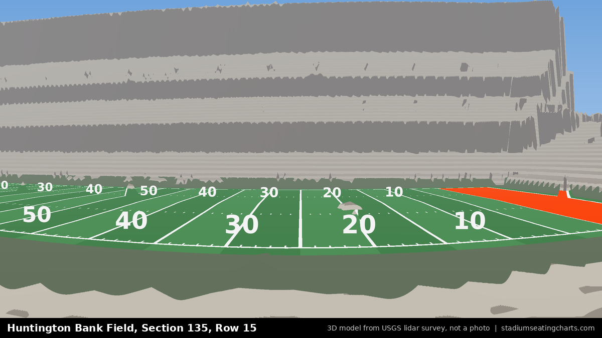 View from Huntington Bank Field Section 135, Row 15, looking toward the field