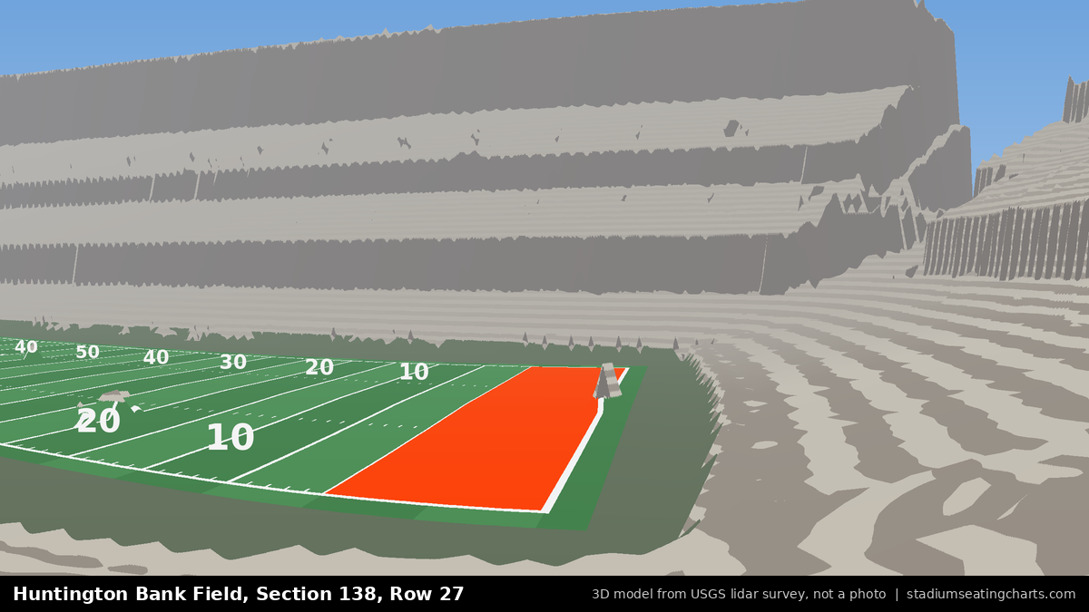 View from Huntington Bank Field Section 138, Row 27, looking toward the field