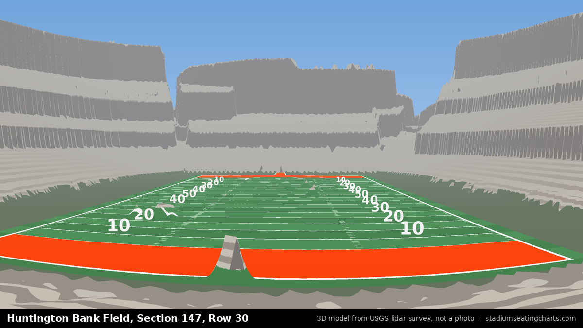 View from Huntington Bank Field Section 147, Row 30, looking toward the field