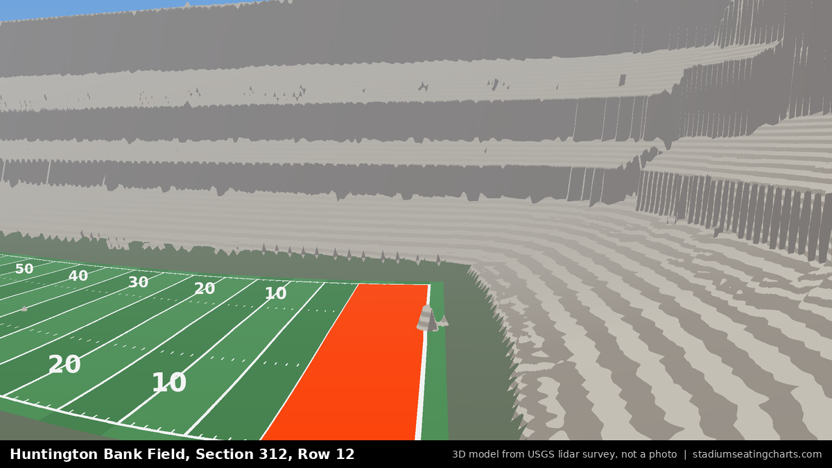 View from Huntington Bank Field Section 312, Row 12, looking toward the field