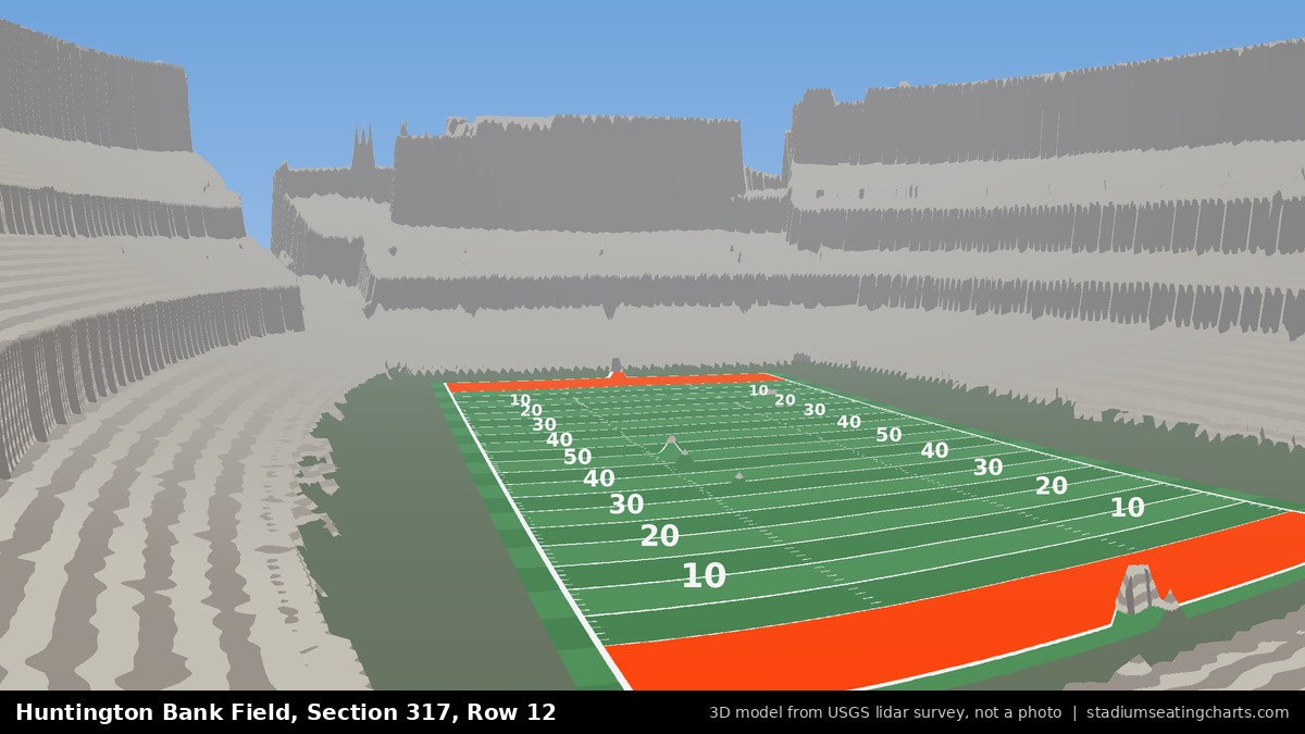 View from Huntington Bank Field Section 317, Row 12, looking toward the field