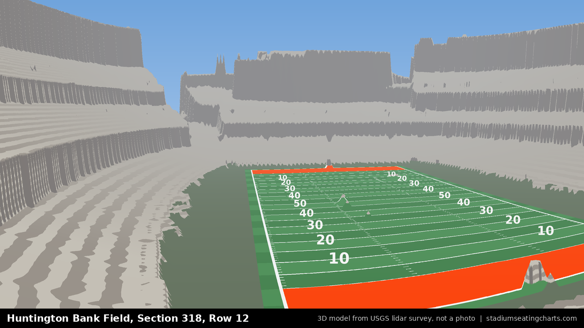 View from Huntington Bank Field Section 318, Row 12, looking toward the field