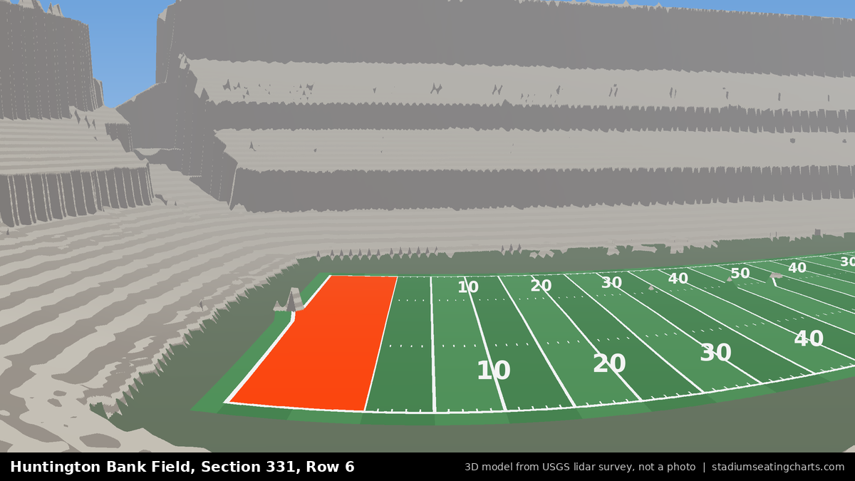 View from Huntington Bank Field Section 331, Row 6, looking toward the field