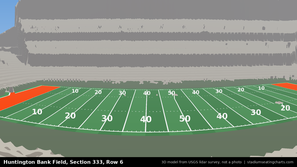 View from Huntington Bank Field Section 333, Row 6, looking toward the field