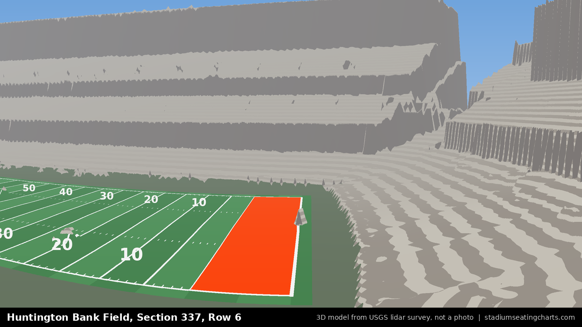 View from Huntington Bank Field Section 337, Row 6, looking toward the field