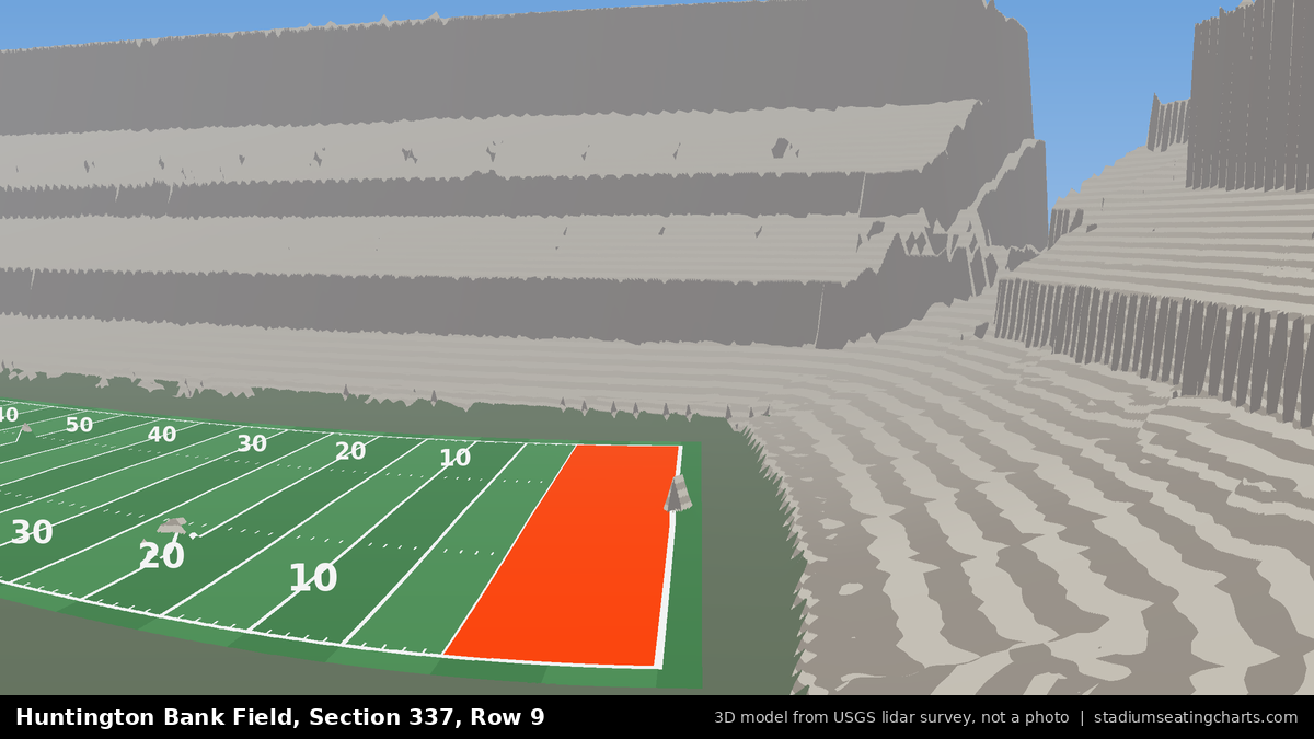 View from Huntington Bank Field Section 337, Row 9, looking toward the field