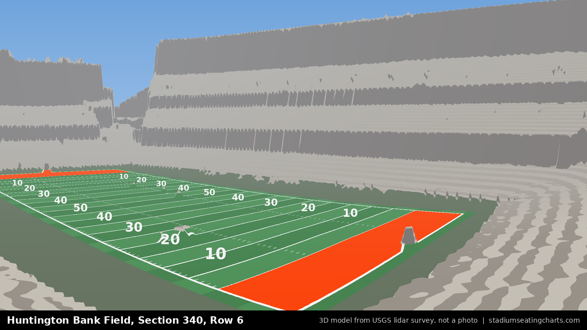 View from Huntington Bank Field Section 340, Row 6, looking toward the field