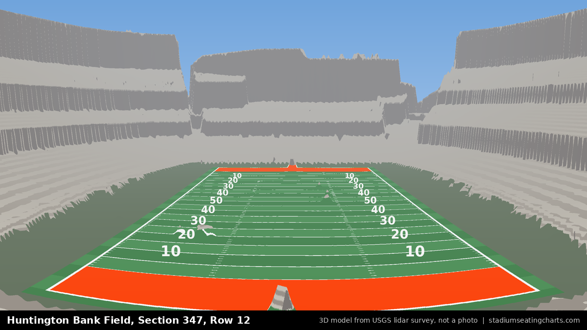 View from Huntington Bank Field Section 347, Row 12, looking toward the field