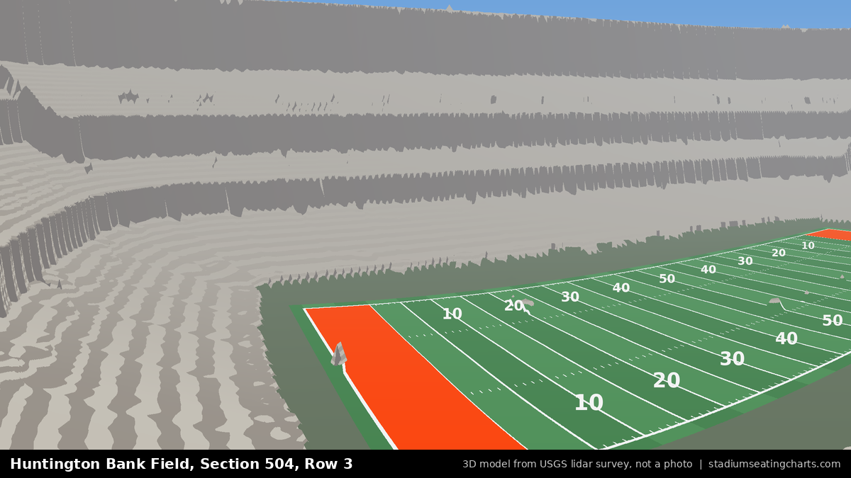 View from Huntington Bank Field Section 504, Row 3, looking toward the field