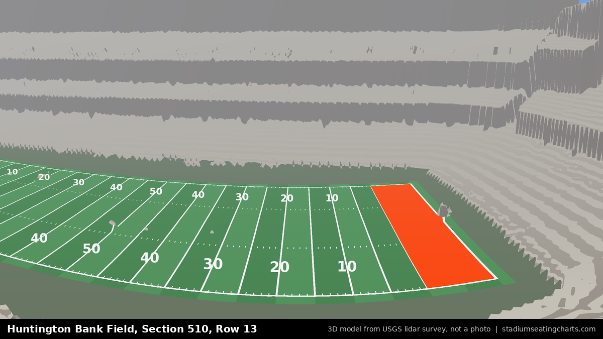 View from Huntington Bank Field Section 510, Row 13, looking toward the field