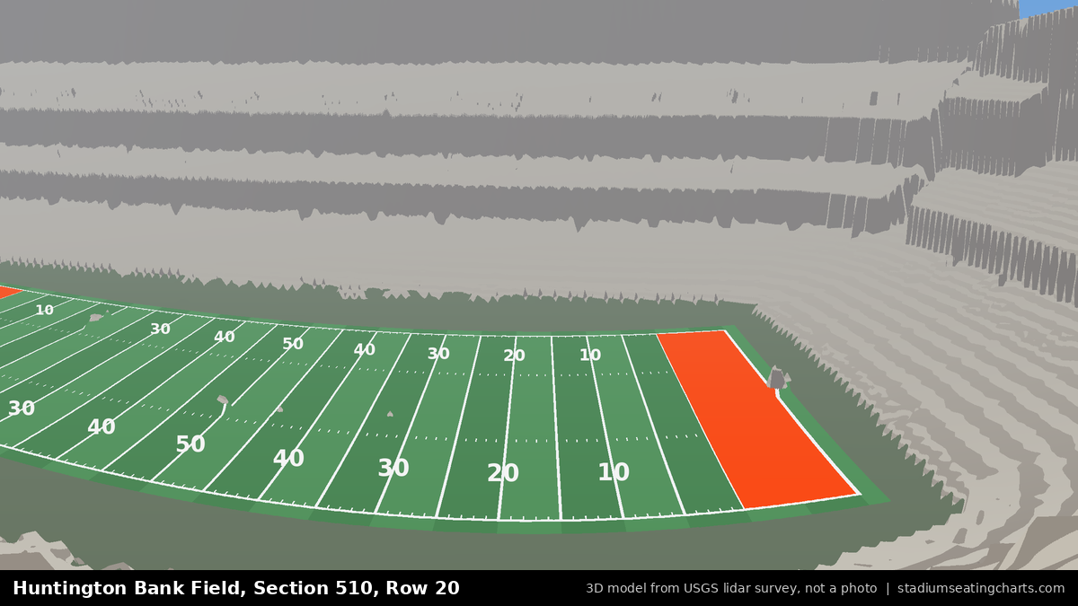 View from Huntington Bank Field Section 510, Row 20, looking toward the field