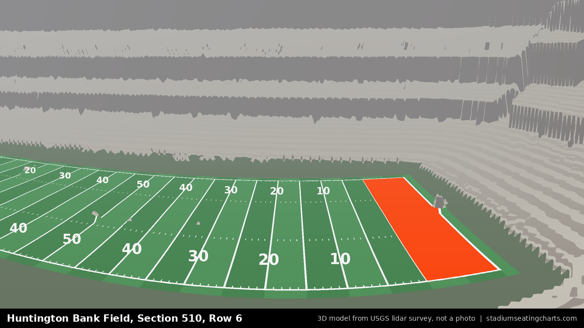 View from Huntington Bank Field Section 510, Row 6, looking toward the field