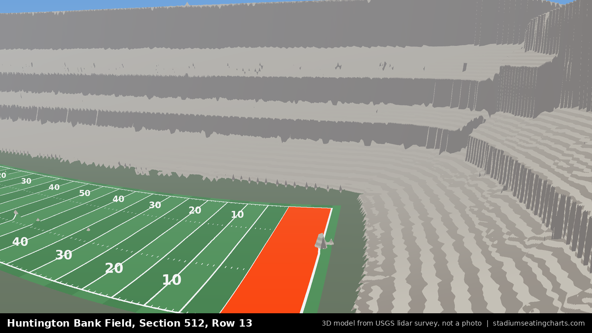 View from Huntington Bank Field Section 512, Row 13, looking toward the field