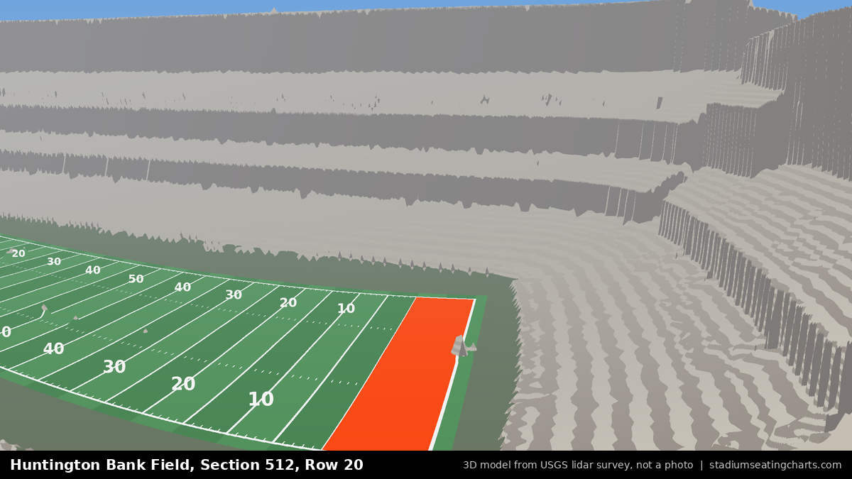 View from Huntington Bank Field Section 512, Row 20, looking toward the field