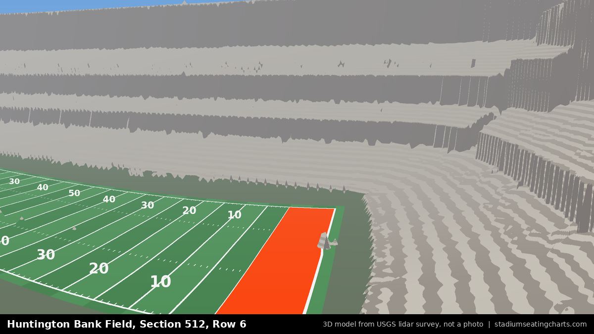 View from Huntington Bank Field Section 512, Row 6, looking toward the field