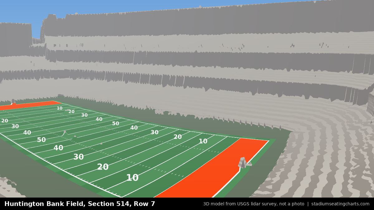 View from Huntington Bank Field Section 514, Row 7, looking toward the field