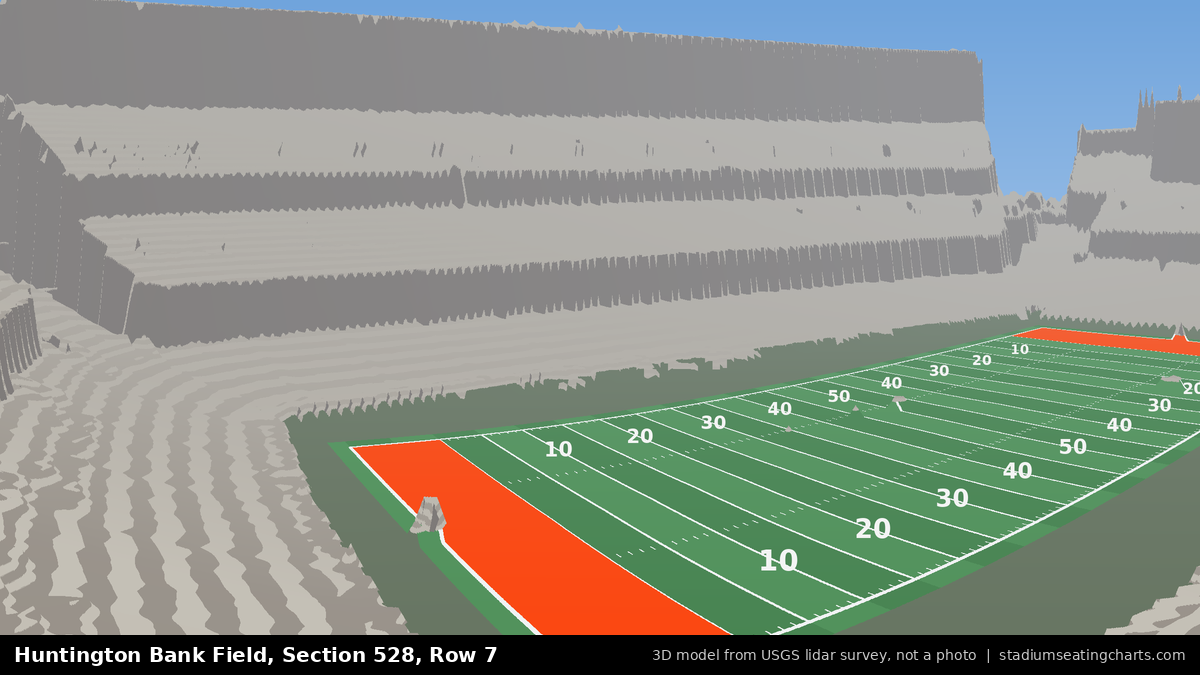 View from Huntington Bank Field Section 528, Row 7, looking toward the field