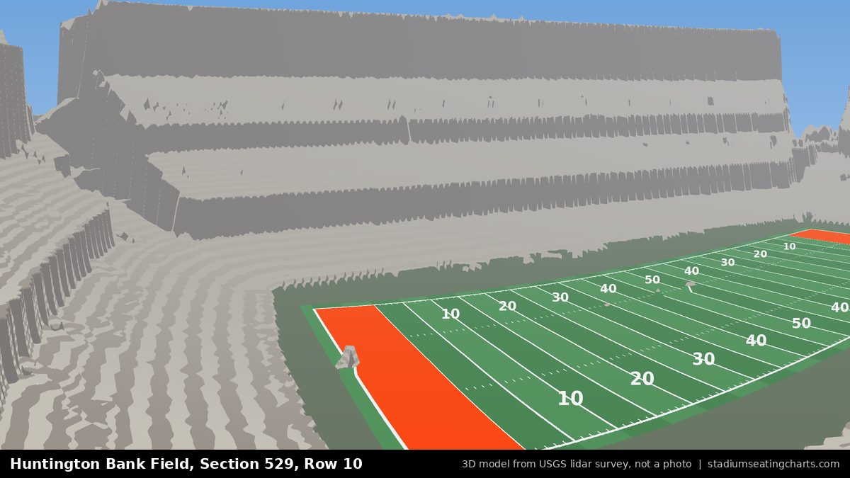 View from Huntington Bank Field Section 529, Row 10, looking toward the field
