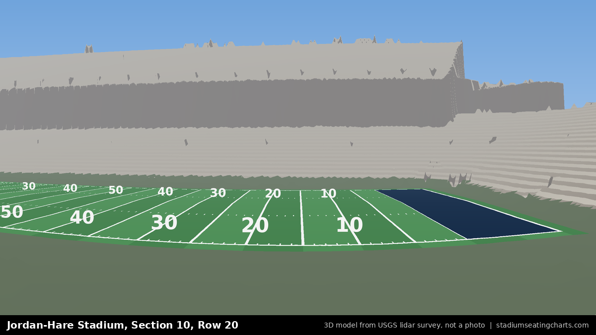 View from Jordan-Hare Stadium Section 10, Row 20, looking toward the field
