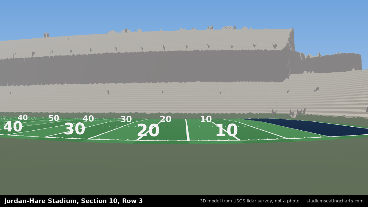 View from Jordan-Hare Stadium Section 10, Row 3, looking toward the field