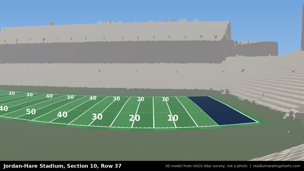 View from Jordan-Hare Stadium Section 10, Row 37, looking toward the field