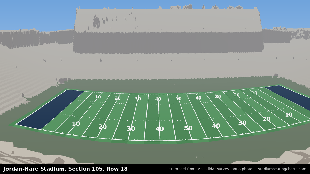 View from Jordan-Hare Stadium Section 105, Row 18, looking toward the field