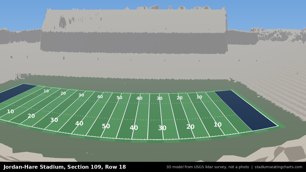 View from Jordan-Hare Stadium Section 109, Row 18, looking toward the field