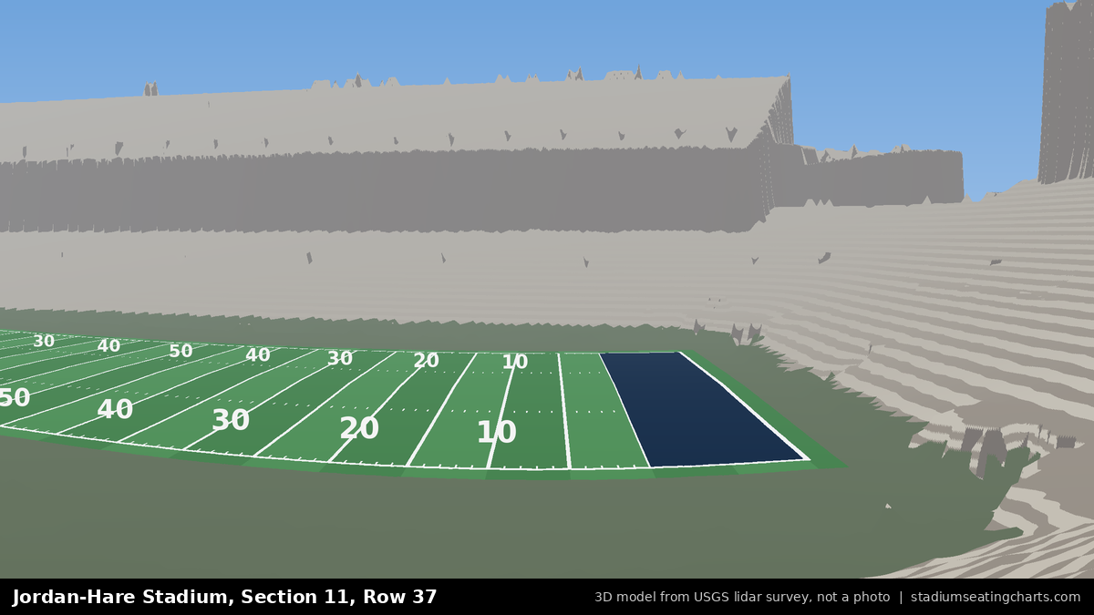 View from Jordan-Hare Stadium Section 11, Row 37, looking toward the field