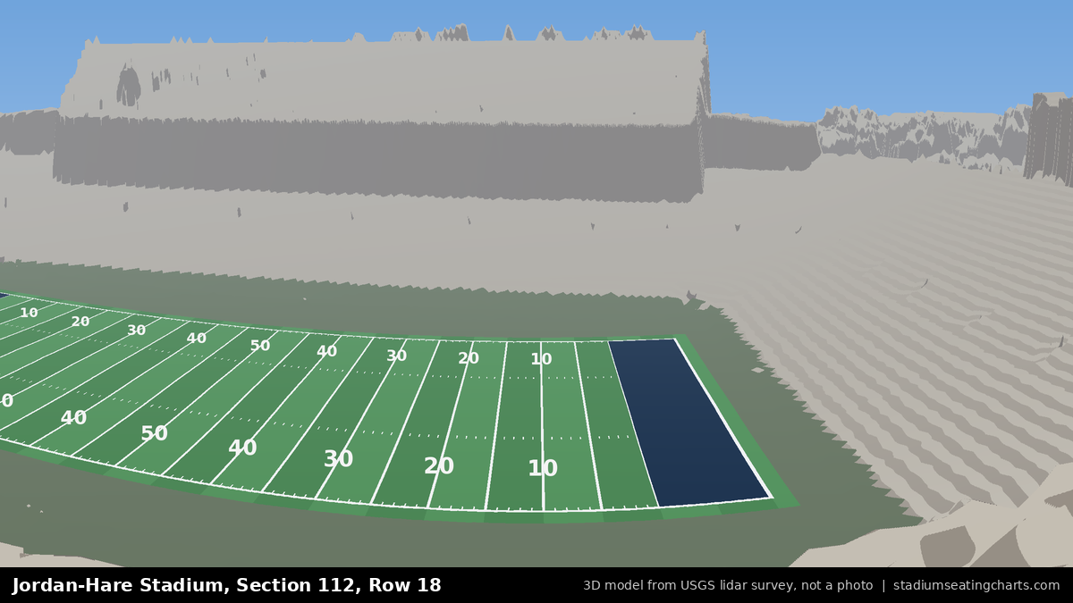 View from Jordan-Hare Stadium Section 112, Row 18, looking toward the field