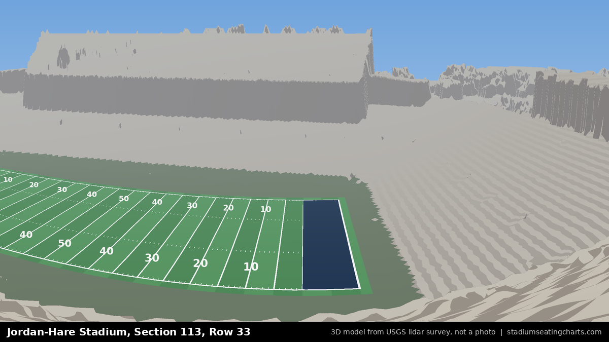 View from Jordan-Hare Stadium Section 113, Row 33, looking toward the field