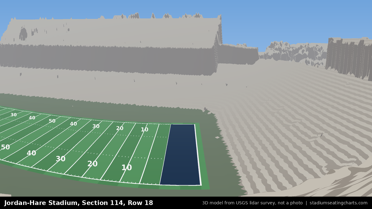 View from Jordan-Hare Stadium Section 114, Row 18, looking toward the field