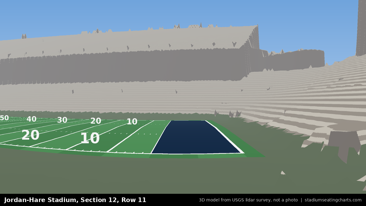 View from Jordan-Hare Stadium Section 12, Row 11, looking toward the field