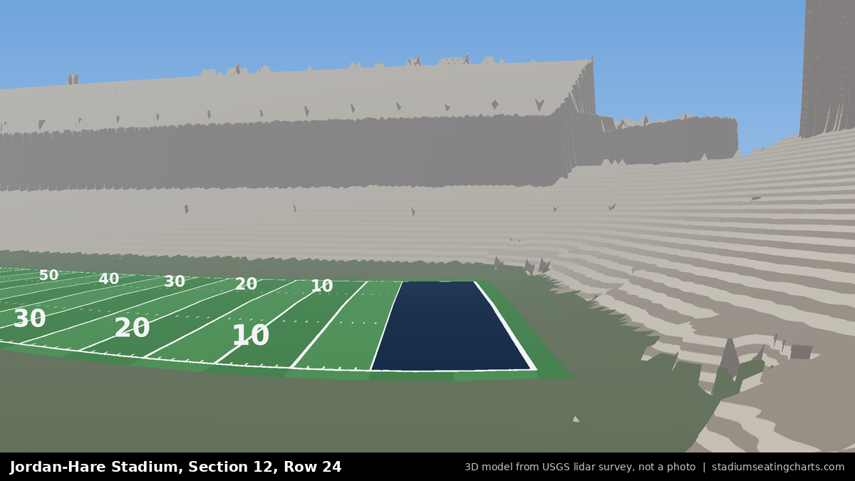View from Jordan-Hare Stadium Section 12, Row 24, looking toward the field
