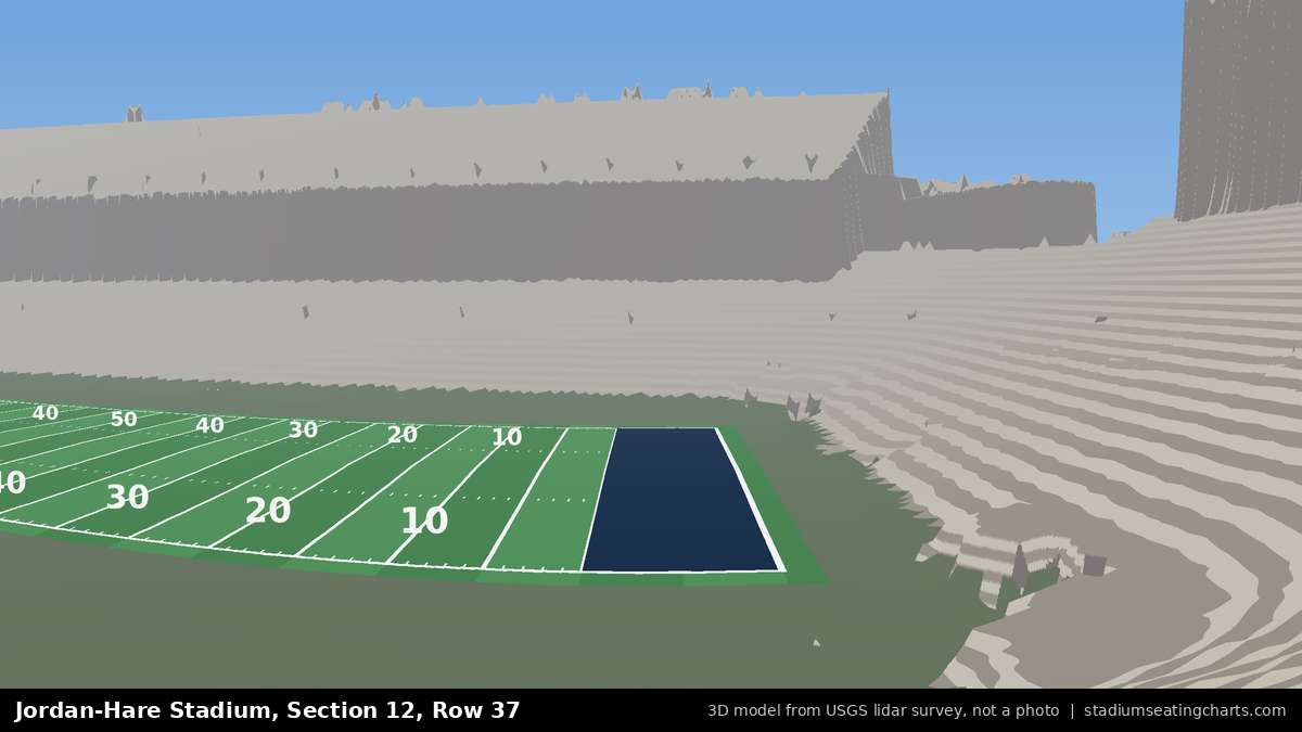 View from Jordan-Hare Stadium Section 12, Row 37, looking toward the field