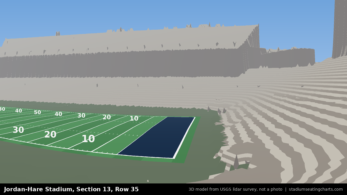 View from Jordan-Hare Stadium Section 13, Row 35, looking toward the field