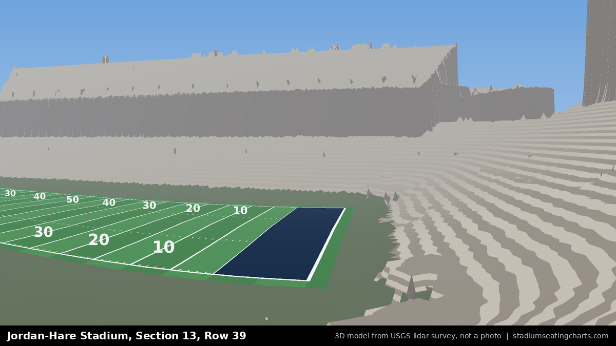 View from Jordan-Hare Stadium Section 13, Row 39, looking toward the field