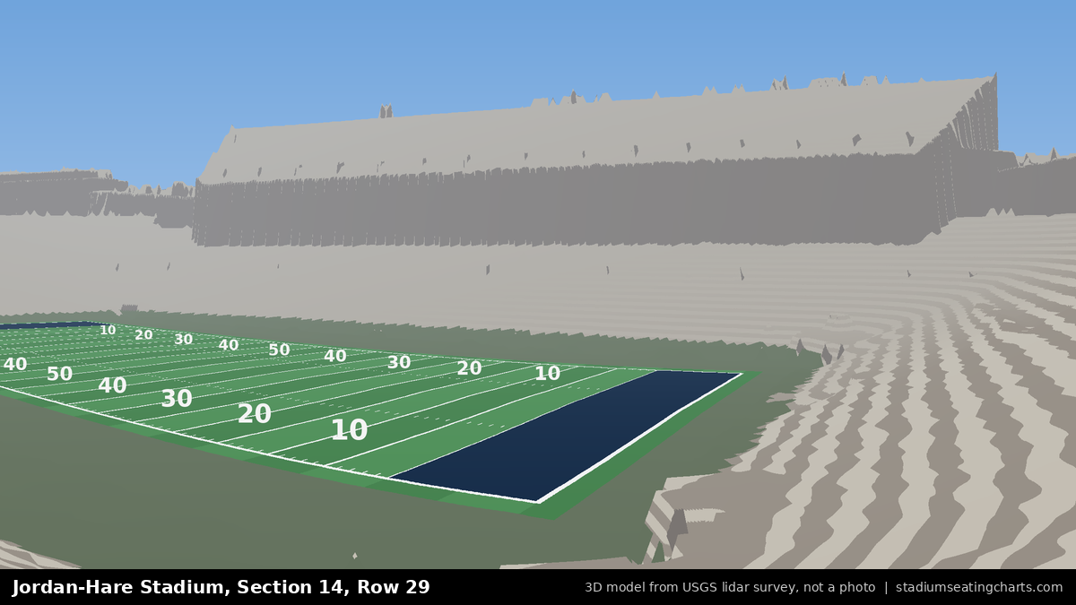 View from Jordan-Hare Stadium Section 14, Row 29, looking toward the field