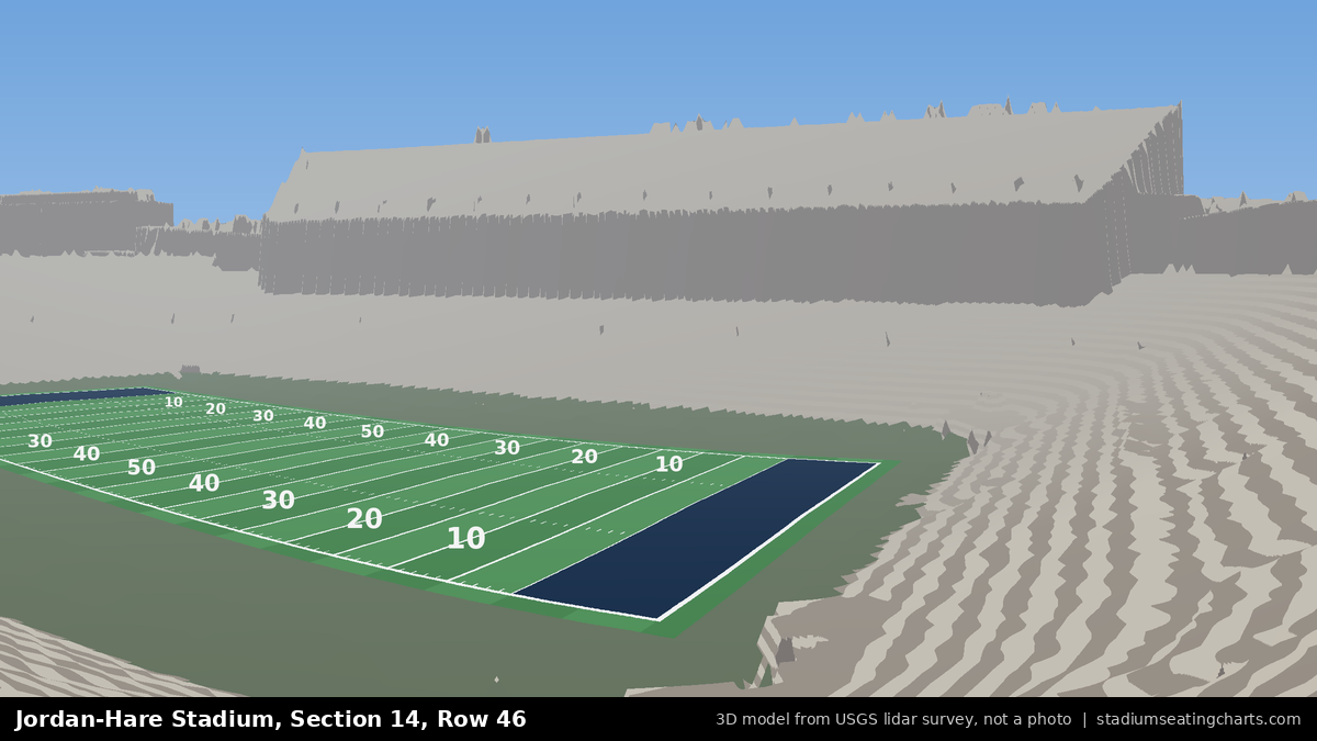 View from Jordan-Hare Stadium Section 14, Row 46, looking toward the field